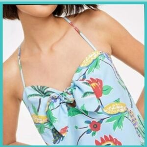 Camisole Top Macy's On 34 Blue Tropical Print, Size Small Resort